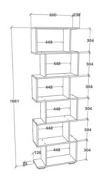 Vcm Room Divider Stand Shelf Books Palusa L - thumbnail 4