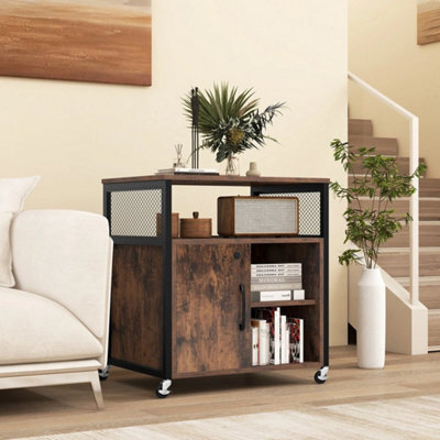 Metal Frame Printer Stand File Cabinet With Lockable Cabinet Charging Station - image 1