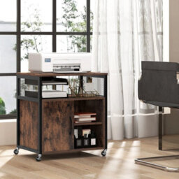 Metal Frame Printer Stand File Cabinet With Lockable Cabinet Charging Station - thumbnail 5