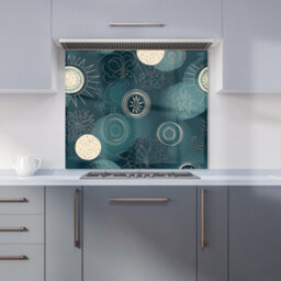 Warren Reed Designer Blue Moon And Sun Premium Glass Kitchen Splashback W700mm X H750mm - thumbnail 1