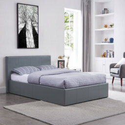 Luna 3Ft Single Grey Ottoman Storage Bed With Gas Lift Faux Leather Fabric & Sprung Slats Base - L: 203Cm X W: 108Cm X H: 88.5Cm - thumbnail 2
