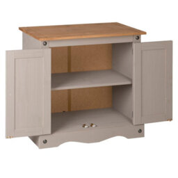Mews Corona Sideboard Grey 2 Door Cupboard Solid Mexican Pine Storage - thumbnail 3