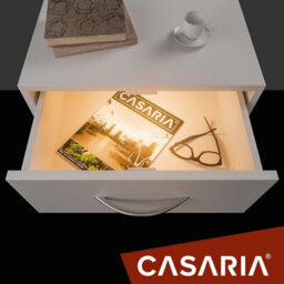 Casaria Eloise 3-Drawer Bedside Table Led Lighting White 54X39X28Cm - thumbnail 4