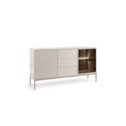 Arte  Sento Cashmere & Gold Sideboard - 154Cm Cabinet With 2 Doors, 3 Drawers & Led Lighting - thumbnail 1