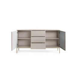 Arte  Sento Cashmere & Gold Sideboard - 154Cm Cabinet With 2 Doors, 3 Drawers & Led Lighting - thumbnail 3