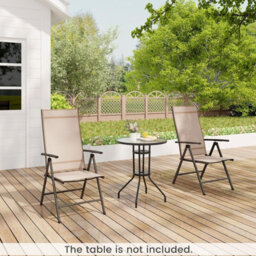 Gainoom 1 Pcs Brown Patio Folding Dining Chairs Adjustable Outdoor Reclining Chairs - thumbnail 7