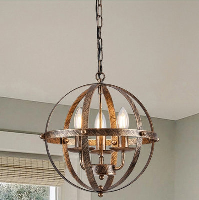 Pendant Light Globe Lighting Chandelier Hanging Bronze32Cm - image 1