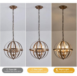 Pendant Light Globe Lighting Chandelier Hanging Bronze32Cm - thumbnail 2