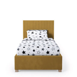 Rest Relax Emma Solo Ottoman Bed Plush Velvet Ochre - Single 3Ft - thumbnail 3