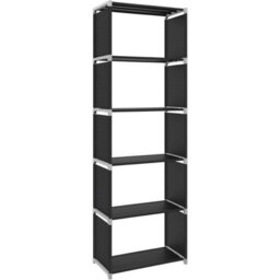 Songmics Shelf With 5 Open Cubes, Display Cabinet, Bookcase With Open Shelves For Home/studio/living Room Organiser, Black - thumbnail 5