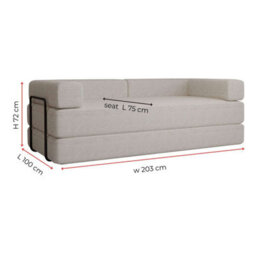 M N Furniture Ltd Modern 3 Seater Sofa Bed In A Box No Assembly Required Easy Setup Converts To Bed Strong Metal Frame With Compact Delivery-(Camel) - thumbnail 5