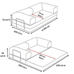 M N Furniture Ltd Modern 3 Seater Sofa Bed In A Box No Assembly Required Easy Setup Converts To Bed Strong Metal Frame With Compact Delivery-(Camel) - thumbnail 7