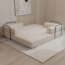 M N Furniture Ltd Modern 3 Seater Sofa Bed In A Box No Assembly Required Easy Setup Converts To Bed Strong Metal Frame With Compact Delivery-(Camel) - thumbnail 4