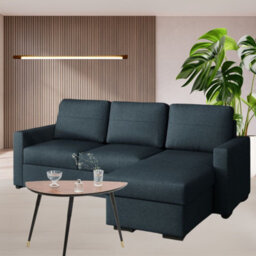 Tokio D Corner Sofa Bed With Storage Modern Reversible Design Comfortable Living Room Furniture Graphite - thumbnail 1