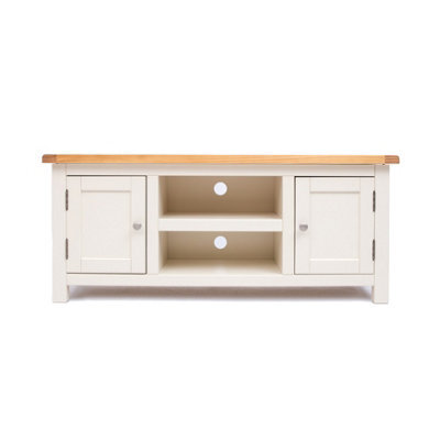 Cabinet Bits Maggiori Off White 2 Door Tv Cabinet Chrome Knob - image 1