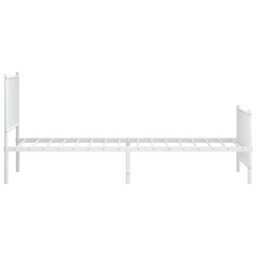 Berkfield Metal Bed Frame With Headboard And Footboard White 80X200 Cm - thumbnail 6