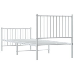 Berkfield Metal Bed Frame With Headboard And Footboard White 80X200 Cm - thumbnail 7