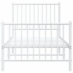 Berkfield Metal Bed Frame With Headboard And Footboard White 80X200 Cm - thumbnail 5