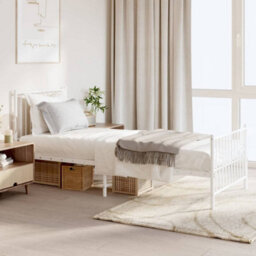 Berkfield Metal Bed Frame With Headboard And Footboard White 80X200 Cm - thumbnail 1