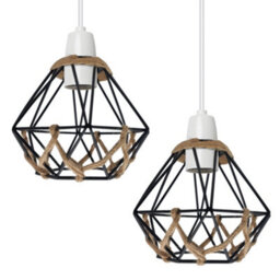 2 Pack Lamp Shade For Ceiling Easy Fit Pendant Lightshade Lampshade Living Room Lamp 130mm Shade Width - thumbnail 1