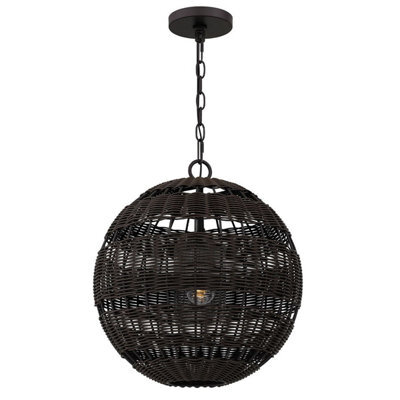 Luminosa Lighting Elstead Quoizel Lindendale Spherical Pendant Ceiling Light Contemporary Western Bronze Ip44 1X E27 - image 1
