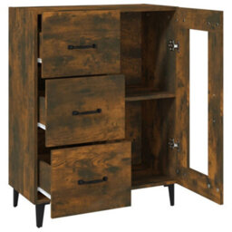 Berkfield Sideboard Smoked Oak 69.5X34X90 Cm Engineered Wood - thumbnail 8