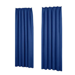 Deconovo Pencil Pleat Curtains Blackout Curtains Thermal Insulated Curtains For Living Room W55 X L114 Inch Royal Blue One Pair - thumbnail 1