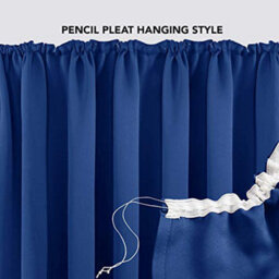 Deconovo Pencil Pleat Curtains Blackout Curtains Thermal Insulated Curtains For Living Room W55 X L114 Inch Royal Blue One Pair - thumbnail 5