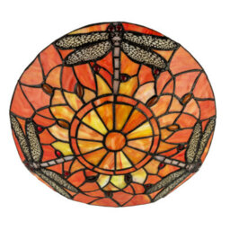 Happy Homewares Vivid Orange And Amber Dragonfly Tiffany Glass Easy Fit Pendant Shade - thumbnail 5