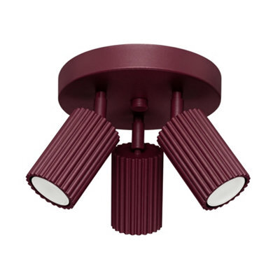 Sollux Lighting Karbon Aluminum Burgundy 3 Lights Minimalist Ceiling Lamps - image 1