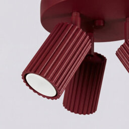 Sollux Lighting Karbon Aluminum Burgundy 3 Lights Minimalist Ceiling Lamps - thumbnail 6