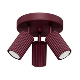 Sollux Lighting Karbon Aluminum Burgundy 3 Lights Minimalist Ceiling Lamps - thumbnail 1