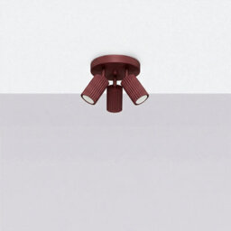 Sollux Lighting Karbon Aluminum Burgundy 3 Lights Minimalist Ceiling Lamps - thumbnail 2