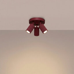 Sollux Lighting Karbon Aluminum Burgundy 3 Lights Minimalist Ceiling Lamps - thumbnail 3