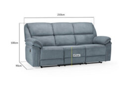 Stratus Interiors Elio Manual Recliner Grey Black - Gray - Three Two One Seater Set - thumbnail 3