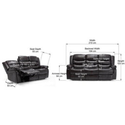More4Homes Seattle Electric High Back Bonded Leather Recliner 3 Seater Sofa (Brown) - thumbnail 9
