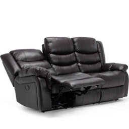 More4Homes Seattle Electric High Back Bonded Leather Recliner 3 Seater Sofa (Brown) - thumbnail 4
