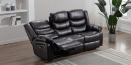 More4Homes Seattle Electric High Back Bonded Leather Recliner 3 Seater Sofa (Brown) - thumbnail 1
