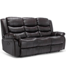 More4Homes Seattle Electric High Back Bonded Leather Recliner 3 Seater Sofa (Brown) - thumbnail 2