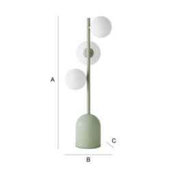 Valuelights Marlow Sage Green 3 Way Bedside Table Lamp With Glass Globe Lampshade - Led Bulbs Included - thumbnail 9
