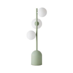Valuelights Marlow Sage Green 3 Way Bedside Table Lamp With Glass Globe Lampshade - Led Bulbs Included - thumbnail 8