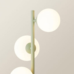 Valuelights Marlow Sage Green 3 Way Bedside Table Lamp With Glass Globe Lampshade - Led Bulbs Included - thumbnail 5