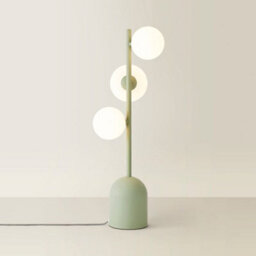 Valuelights Marlow Sage Green 3 Way Bedside Table Lamp With Glass Globe Lampshade - Led Bulbs Included - thumbnail 4