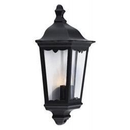 Happy Homewares Traditional Black Cast Aluminium Outdoor Lantern Wall Light - thumbnail 2