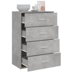 Berkfield Sideboard Concrete Grey 60X31X84 Cm Engineered Wood - thumbnail 4