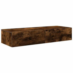 Berkfield Wall Shelf With Drawers Smoked Oak 100X36X19 Cm Engineered Wood - thumbnail 2
