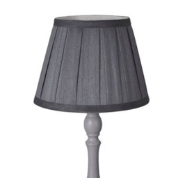 Lighting Collection Charcoal Pleat Textured Tapered Fabric Table Lamp Shade - thumbnail 3