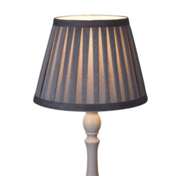 Lighting Collection Charcoal Pleat Textured Tapered Fabric Table Lamp Shade - thumbnail 2