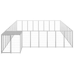 Berkfield Durable Dog Kennel Silver 25.41 M2 Steel