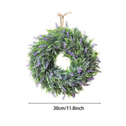 Garden Sanctuary Lavender Wreath For Front Door, Artificial Round Wreath For Home, Wedding, Party & Fireplace Décor, 30Cm - thumbnail 6